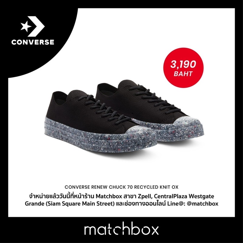 MATCHBOX -  converse รุ่น Renew Chuck 70 Knit Low Top รองเท้า Hot sales
