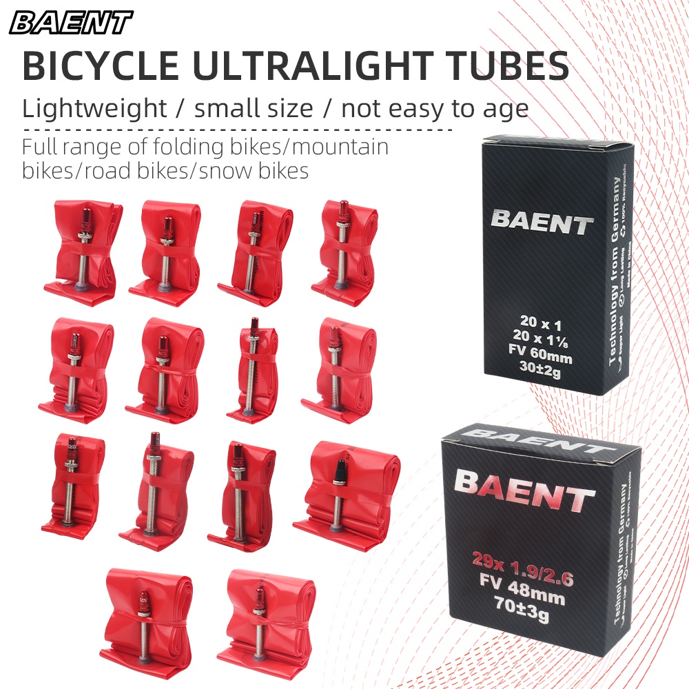 Baent ยางในรถจักรยาน TPU เบาพิเศษ 700x23C 28C 20X1.0 20X1-1 8 60 มม.