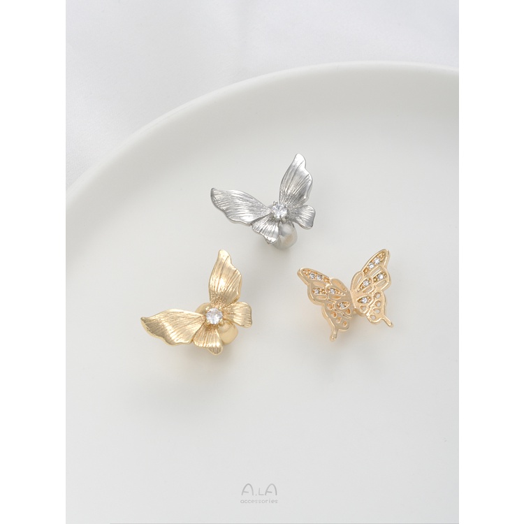 Spacer ลูกปัดผีเสื้อทําด้วยมือ diy 14K Gold-clad สีระบุฝังเพทาย ราคา ถูกที่สุด ดีลบีเคเค แกลเลอรีภาพที่ 5