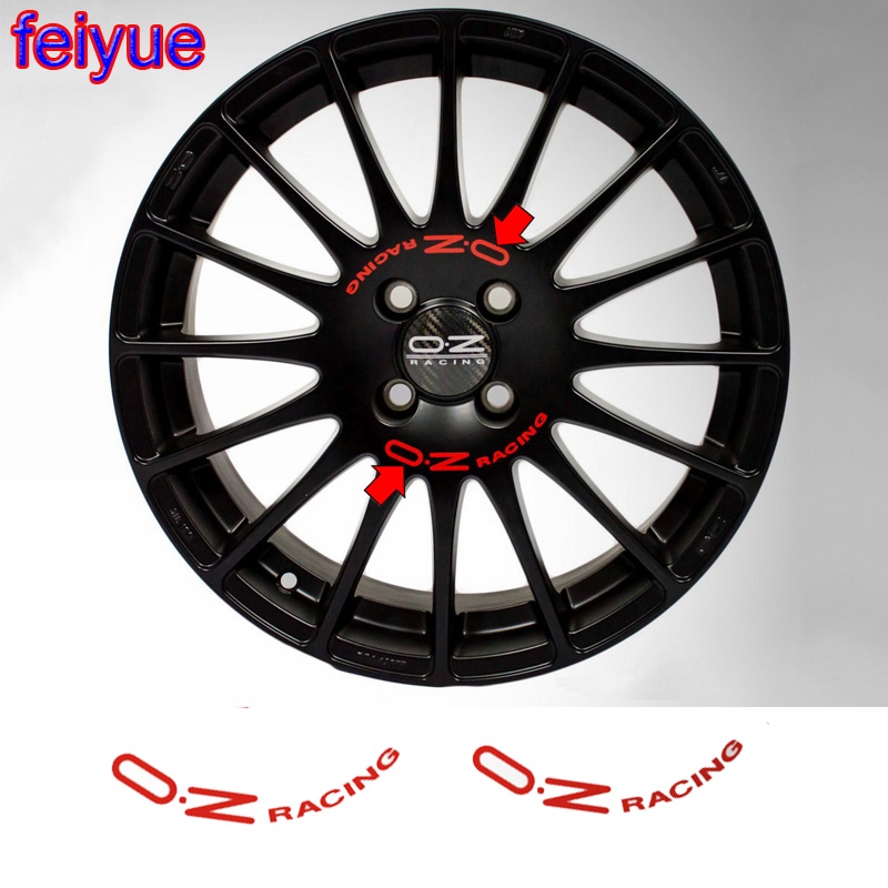 8 ชิ้น OZ Racing ล้อสติกเกอร์สําหรับ OZ Rally Racing ล้อ Spoke สติกเกอร์สีดํา Universal Auto Tunning
