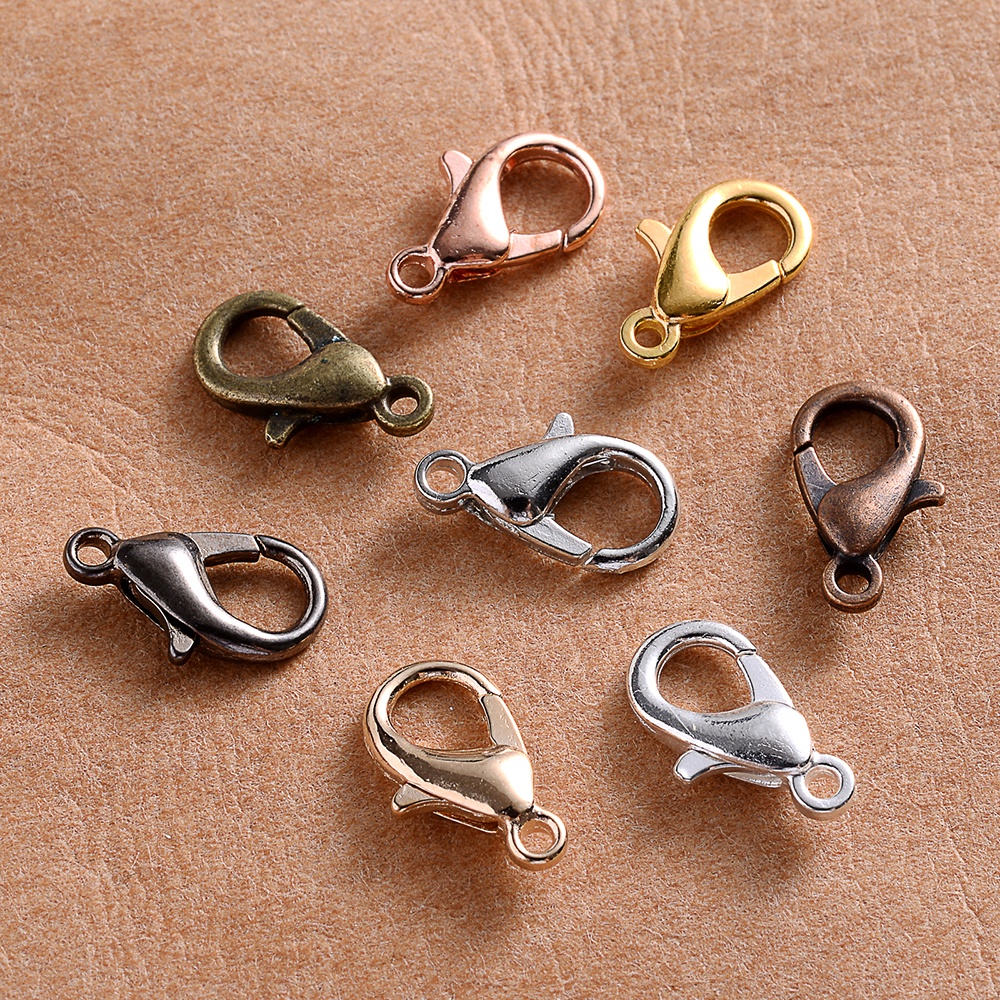 ตะขอก้ามปูโบราณ 10 12 14 16 มม. สําหรับทําสร้อยข้อมือ สร้อยคอ โซ่ Diy 50 ชิ้น