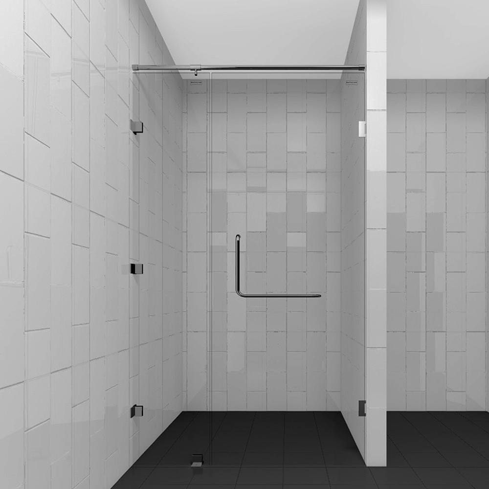 GlobalHouse Heritage ฉากกั้นอาบน้ำแบบบานเปิดด้านเดียว ขนาด 1400x1900 มม. รุ่น PQS-PFL04 สินค้าของแท้