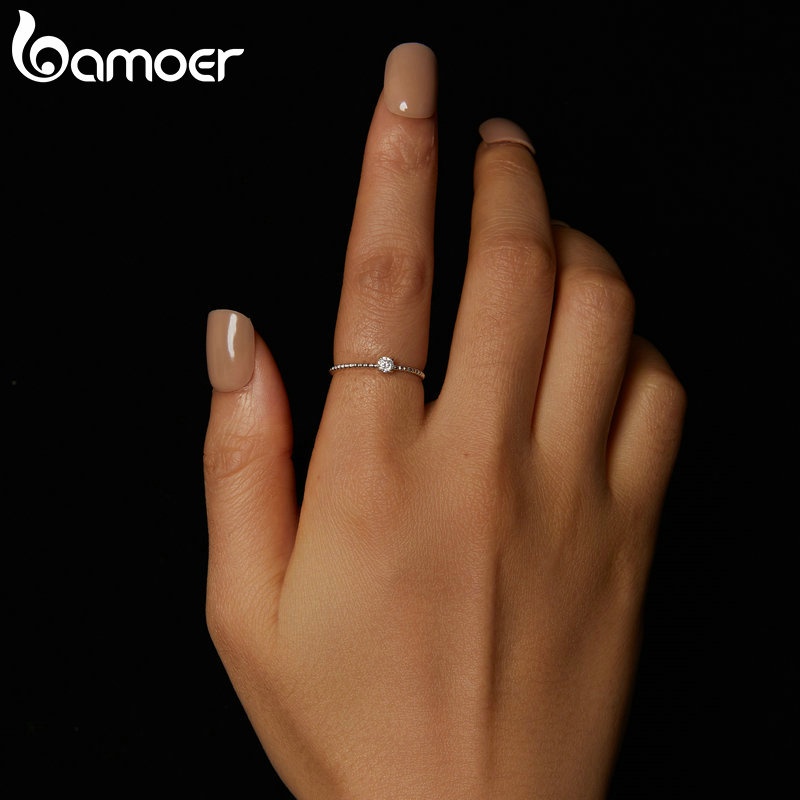 Bamoer แหวนเงินสเตอร์ลิง 925 0.1ct เครื่องประดับแฟชั่น สําหรับผู้หญิง MSR046 ราคา ถูกที่สุด ดีลบีเคเค แกลเลอรีภาพที่ 5