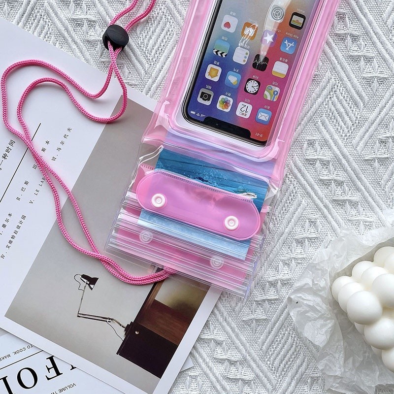 [สงกรานต์]ซองกันน้ำยกโหล ซองใสกันน้ำ ซองกันน้ำ ลอยได้ ซองใส่โทรศัพท์กันน้ำ แถมสายห้อยคอ มือถือไม่จม มี ถุงลม - รูปที่ 6