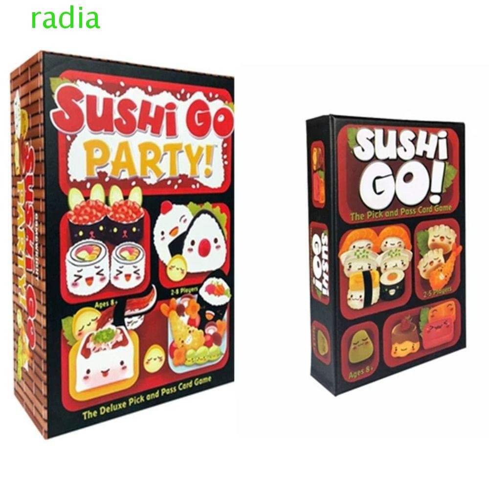 Radiantzap Sushi Go การ์ดเกมครอบครัวGet-together Family Casual Party Sushi Go Pick And Pass Card,เกมปาร์ตี้สนุก 108pcsซูชิหลายคนเกมปาร์ตี้