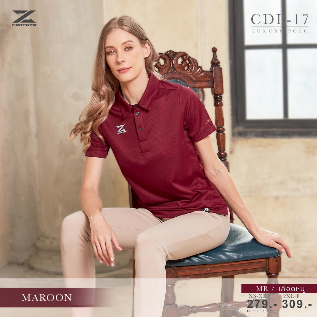 CADENZA เสื้อโปโลชายหญิง LUXURY POLO รหัส CDL-17 UNISEX แท้100% - รูปที่ 4