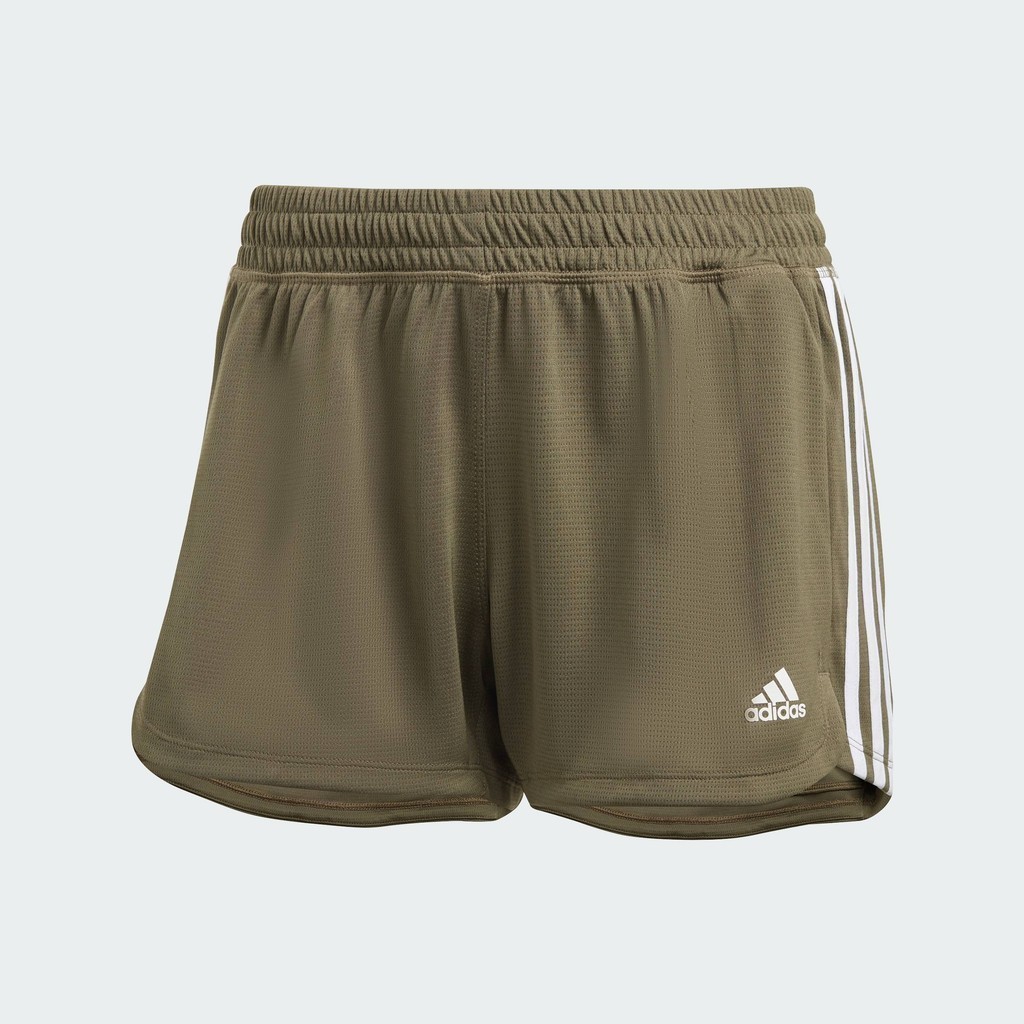 adidas Gym & Training กางเกงขาสั้น Pacer 3-Stripes ผู้หญิง สีเขียว HR7827