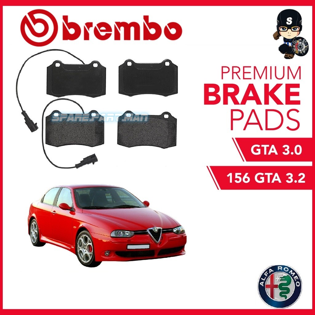 ผ้าเบรคหน้า BREMBO (1 ชุด) Alfa 156 GTA 3.2, Alfa GTV 3.0