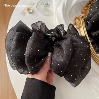 ฝนดาวตก Seersucker คลิป High-End Feel Back Head Plate Fluffy Gypsophila กิ๊บติดผมคลิปฉลามขนาดใหญ่ Headdress