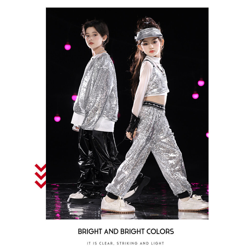 ชุดเต้น ชุดแดนซ์ เสื้อแขนกุดสีเงินปักเลื่อม โทนดำ เงิน ราคา ถูกที่สุด ดีลบีเคเค แกลเลอรีภาพที่ 8