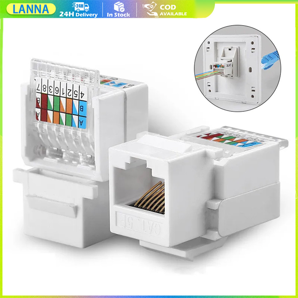 5ชิ้น SETO CAT5e Cat6 RJ45 MODULE หัวแลนตัวเมียกันไฟ เต้ารับหัวแลนตัวเมีย Lan RJ45 Female CAT5 CAT6 