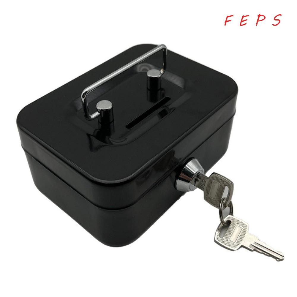 เฟปส์ กล่องเก็บเงินสด,โลหะ 4.53 "x 3.35 "กุญแจล็อคกล่องเงินสด,แกดเจ็ตที่บ้านที่มีฝาครอบล็อคพร้อมที่จับเงินขนาดเล็กออแกไนเซอร์เด็ก