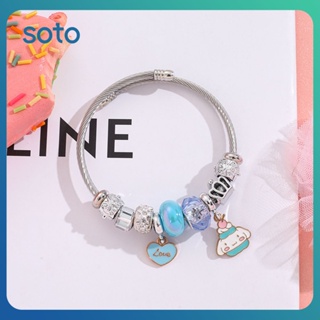 ♫ สร้อยข้อมือ Sanrio Love Bell Hand Beaded Boudoir สร้อยข้อมือ Y2k เงาลูกปัดโลหะสร้อยข้อมือของขวัญแฟนเครื่องประดับอุปกรณ์เสริม