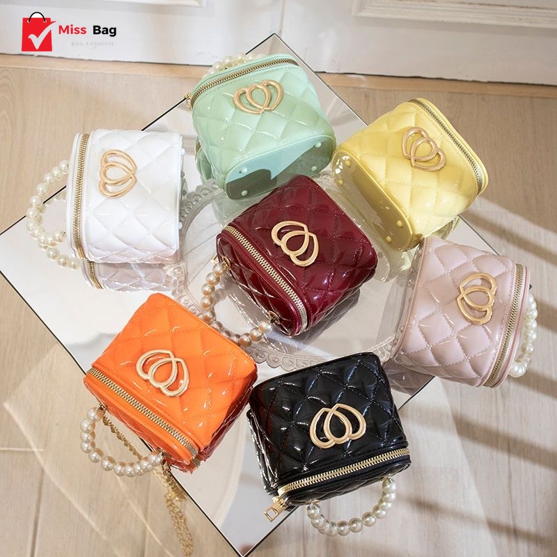 【พร้อมส่ง】miss bag fashion กระเป๋าจิ๋วไข่มุกมาใหม่ กระเป๋าน่ารัก รุ่น D-1377