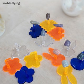 Nf อุปกรณ์ขาตั้ง ลายดอกไม้ สําหรับวางเล็บ 1 ชิ้น nobleflying