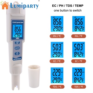 Lumiparty 4-in-1 ปากกาทดสอบคุณภาพน้ํา แบบพกพา อเนกประสงค์ เครื่องวัดอุณหภูมิ PH EC