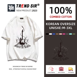 TrendSir⚡พร้อมส่ง⚡เสื้อยืด oversize👏101%cotton โอเวอร์ไซส์ มีของพร้อมส่ง🎶บายสุขภาพดีเเท้เสื้อยืดฝ้ เสื้อยืดไม่ต้องรีด เครื่องแต่งกายทํางานขนส่งในหน้าร้อ✔สำหรับชายและหญิง