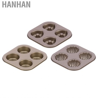 Hanhan Cake Mold  Baking Pan 4‑Cavity Quadrate Non‑Stick Carbon Steel Cupcake for Kitchen Shop Bakery Home