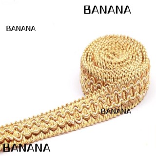 Banana1 ริบบิ้นโพลีเอสเตอร์ถักเปีย 0.78 นิ้ว สีทอง แฮนด์เมด สําหรับเย็บผ้า 12.5 หลา