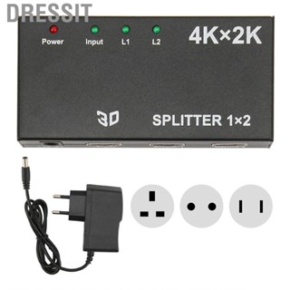 Dressit HD Multimedia Interface Splitter 1 in 2 Out 4K 2K Duplicate Mirror Screen Video Switcher with AC Adapter for TV  100-240V