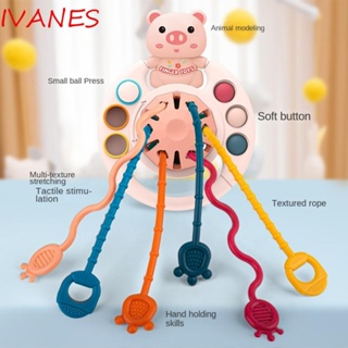 Ivanes 3 In 1 ของเล่นเสริมพัฒนาการเด็ก ของเล่นเพื่อการเรียนรู้ ฝึกประสาทสัมผัส หมู มอนเตสซอรี่ ดึงเชือก การพัฒนานิ้ว การเรียนรู้ ของเล่น ของขวัญเพื่อการศึกษา