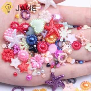 Jane ชุดลูกปัดเรซิ่น ไข่มุกเทียม 4-20 มม. 45 กรัม ต่อล็อต สําหรับงานฝีมือ Diy 600 ชิ้น