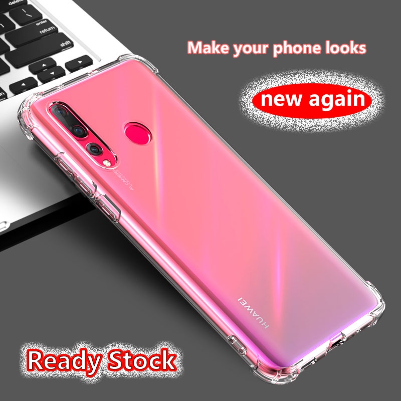 สําหรับ Huawei Nova 4 VCE-L22 คริสตัลใส 4 มุมกันกระแทกยางนุ่ม Jelly กรณีเคสโทรศัพท์ฝาหลังกันชนโปร่งใ