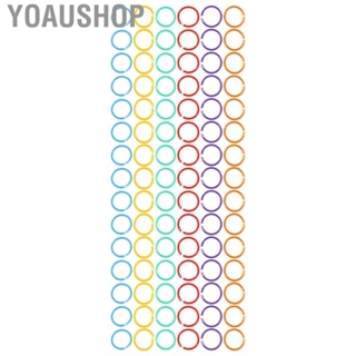 Yoaushop 90Pcs Plastic Loose Leaf Rings Book Multicolor Binder Ring for Organization 6 Colors 27mm ID