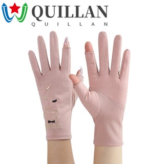 Quillan ถุงมือตาข่าย แบบบาง ลายหมีน่ารัก เหมาะกับฤดูร้อน สําหรับขี่จักรยาน