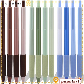 Popular ปากกาเจล 0.5 มม. พลาสติก สีดํา สําหรับสํานักงาน ของขวัญ 12 ชิ้น