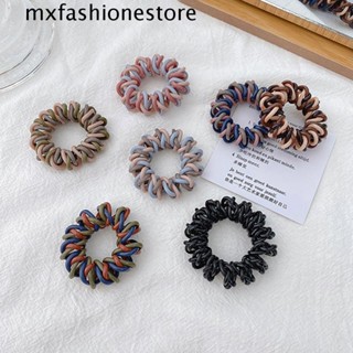 Mxfashione ยางรัดผม ลวดโทรศัพท์ น่ารัก แฟชั่น สีโมแรนดี้ ฤดูใบไม้ผลิ เครื่องประดับผม ผู้หญิง ที่เรียบง่าย