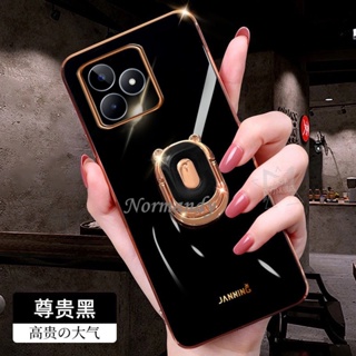 ใหม่ เคสโทรศัพท์มือถือ TPU นิ่ม กันกระแทก รอบกล้อง ลายการ์ตูนหมี พร้อมขาตั้ง พับได้ สําหรับ Realme C51 C51NFC Realme11 NFC 4G 2023