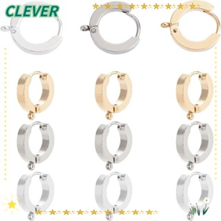 Clever ต่างหูห่วงเปิด ทรงกลม สเตนเลส ต่างหูห่วงฮักกี้ ต่างหูห้อย ต่างหู เครื่องประดับ สําหรับผู้หญิง