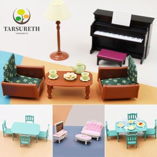 Tarsureth โต๊ะพลาสติก ขนาดเล็ก 1/12 สําหรับตกแต่งบ้านตุ๊กตา