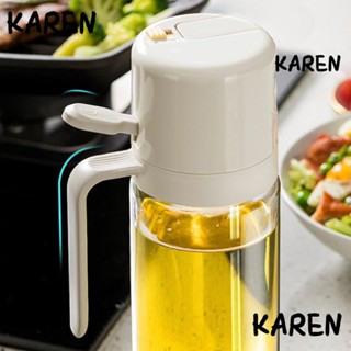 Karen เครื่องพ่นน้ํามันมะกอก พร้อมหัวฉีด 550 มล. 17 ออนซ์ แบบพกพา สีเทาอ่อน 2 in 1