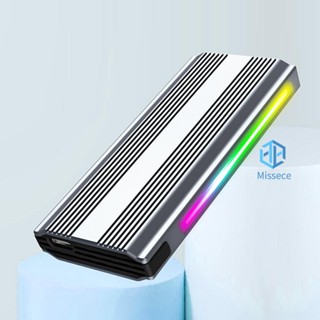 กล่องฮาร์ดดิสก์ภายนอก M.2 Type-C USB 10Gbps SSD ไฟ RGB M.2 SSD [Missece.th]