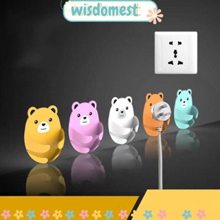 Wisdomest ตะขอแขวนปลั๊กไฟ ลายการ์ตูนสัตว์ สําหรับห้องน้ํา 4 ชิ้น