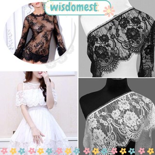 Wisdomest ขนตาปลอม 3 หลา แต่งลูกไม้ แฟชั่น สีดํา และสีขาว สําหรับทําชุดเดรส งานฝีมือ