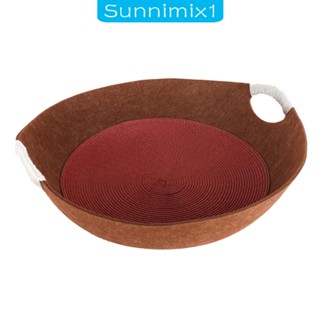 [Sunnimix1] เบาะที่นอน ทรงกลม ทนทาน อุปกรณ์เสริม สําหรับสัตว์เลี้ยง สุนัข แมว กระต่าย