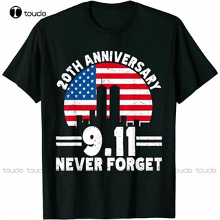 เสื้อยืดแขนสั้น ขนาดใหญ่ สําหรับผู้ชาย 9112001 เสื้อยืด พิมพ์ลาย Never Forget 911 20Th Retro Patriot Birthday ไซซ์ S 5XL แฟชั่นยอดนิยม