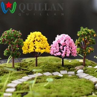 Quillan โมเดลต้นไม้จําลอง ซากุระ พลาสติก ขนาดเล็ก สไตล์ชนบท สําหรับตกแต่งสวน