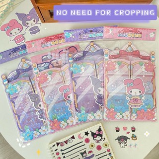 Sanrio สติกเกอร์ ลาย Kuromi Melody ไร้เสียง แฮนด์เมด DIY สําหรับติดตกแต่งตู้เสื้อผ้า