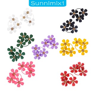 [Sunnimix1] ต่างหูสังกะสีอัลลอย รูปดอกคามิเลีย สไตล์วินเทจ ของขวัญวันเกิด งานแต่งงาน