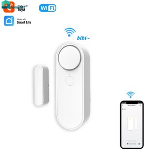 Aubess Tuya Smart Adjustable Alarm Volume WiFi Door Sensor Window Sensor Door Magnetic Alarm Detector Intrusion Sound Alarm เซ็นเซอร์แม่เหล็กอิสระ Smart Life ทำงานร่วมกับ Alexa Home home home