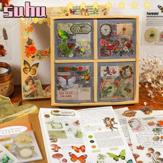 Suhuhd สติกเกอร์ PET ลายดอกไม้ หลากสี สําหรับตกแต่งสมุดภาพ DIY