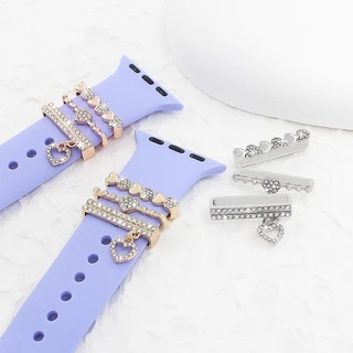 Suqi แหวนโลหะ ประดับเพชร เครื่องประดับ สําหรับสายนาฬิกาข้อมือ iwatch
