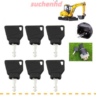 SUCHENHD สวิตช์สตาร์ทเตอร์ กุญแจจุดระเบิด โลหะ สีดํา สําหรับ JCB 3CX