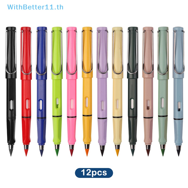 Better ไส้ดินสอ ลบได้ หลากสี แบบเปลี่ยน สําหรับวาดภาพศิลปะ ร่างภาพ 12 ชิ้น