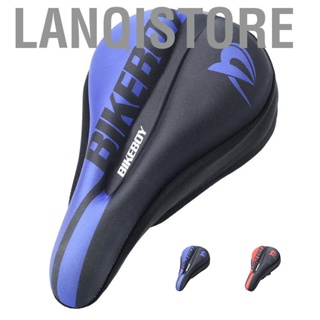 Lanqistore Bike Seat Cushion Breathable Fiber Fabric Soft High Resilience Silicone Filling Thickened Saddle Cover