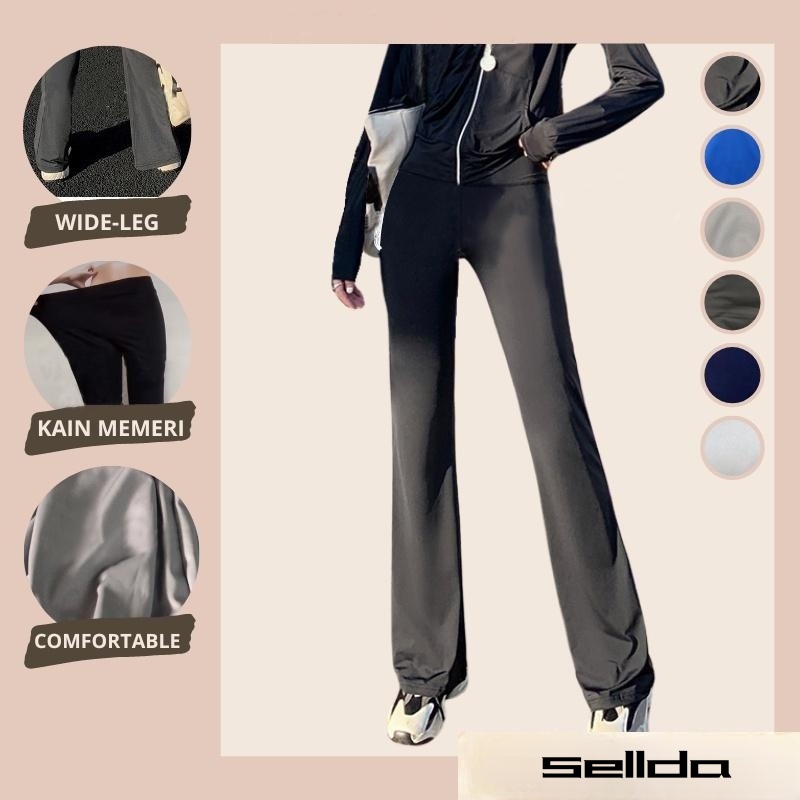 ส่งไวจากไทย SELLDA กางเกงกีฬา ขากว้าง ทรงหลวม สไตล์ร้อน สําหรับเล่นโยคะ วิ่ง ฟิตเนส แอโรบิก ต้นขา